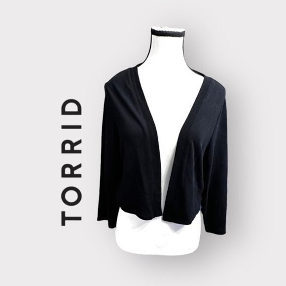 Women’s Torrid 0 Black Open Front Shrug Large 12 - Picture 1 of 12